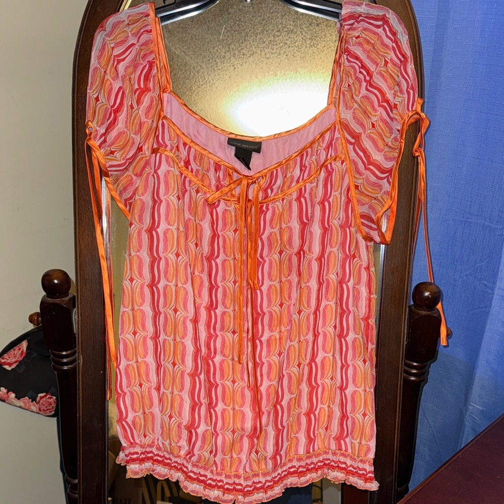 Lane Bryant Pink and Orange Blouse
